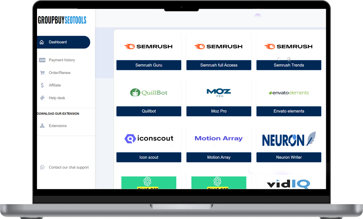 Groupbuy-seotools-dashboard